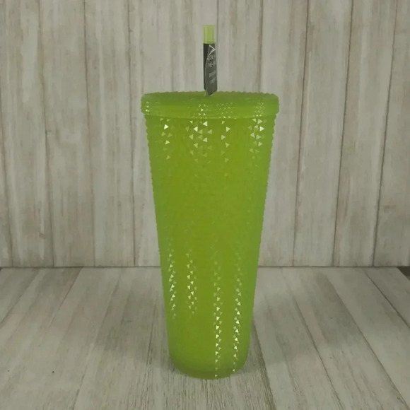 Starbucks 2022 Glow In The Dark Lemongrass Studded Green Tumbler 24oz - Picture 3 of 9
